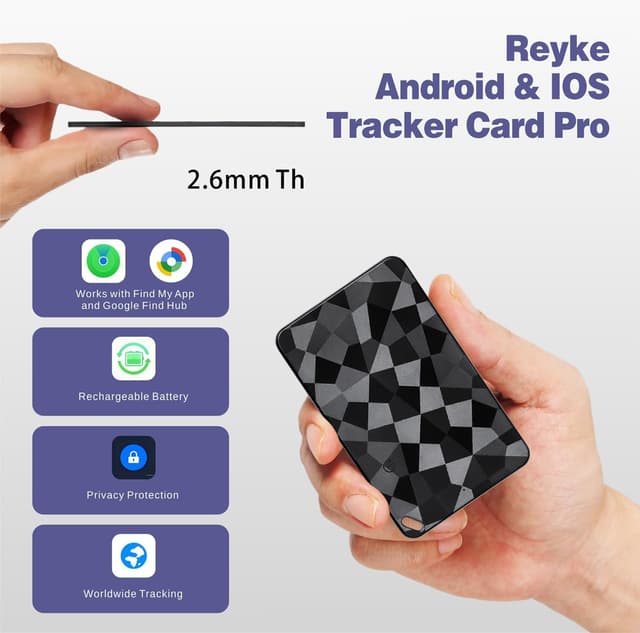 Detalle 2 de Reyke Carta di localizzazione sottile compatibile iOS Find My e Google Find Hub (1 Pack)