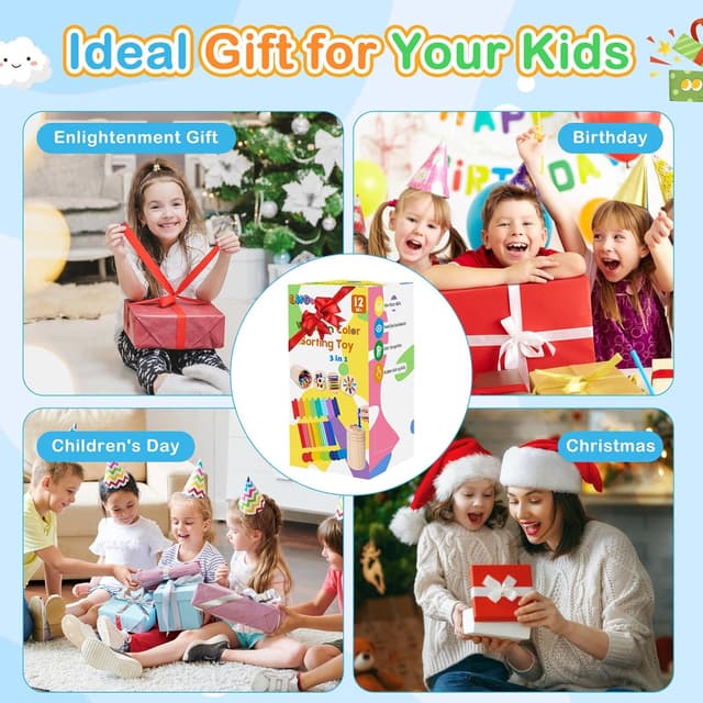 Thumbnail 5 de Montessori 3-in-1 wooden toy for 1 year olds