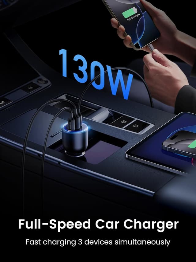 Detalle de UGREEN 130W USB C Car Charger 100W fast charger