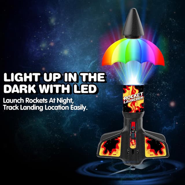 Detalle de Eieymct Rocket Launcher for Kids (Self-Launching) — 200 ft Motorized Outdoor Electric Play Toy with Launch Set, Flame Pattern