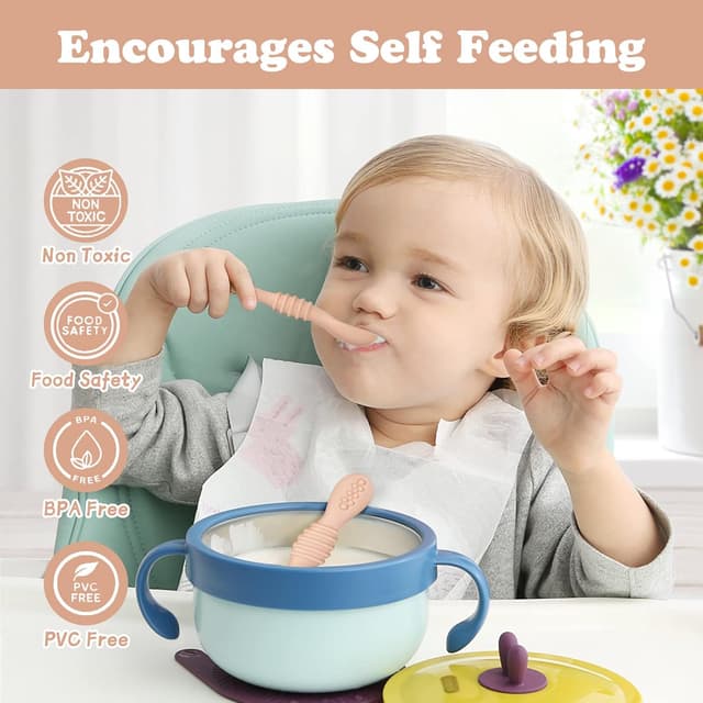 Thumbnail 4 de Vicloon Baby Lernlöffel Silikon 2er Set đ„