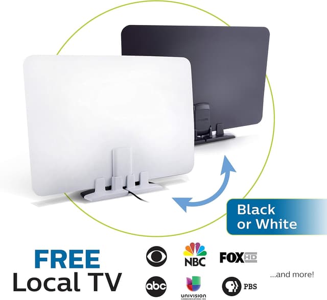 Thumbnail 6 de Philips Indoor Switch TV Antenna (SDV2226N/27) — Reversible Black/White Long-Range Digital HDTV Antenna with 10ft Coax