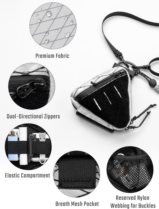 Detalle 2 de TACTICAL_GEEK Storage A8 Mini EDC Tasche – kompakte Organisations- und Utility-Reißverschlusstasche mit Riemen