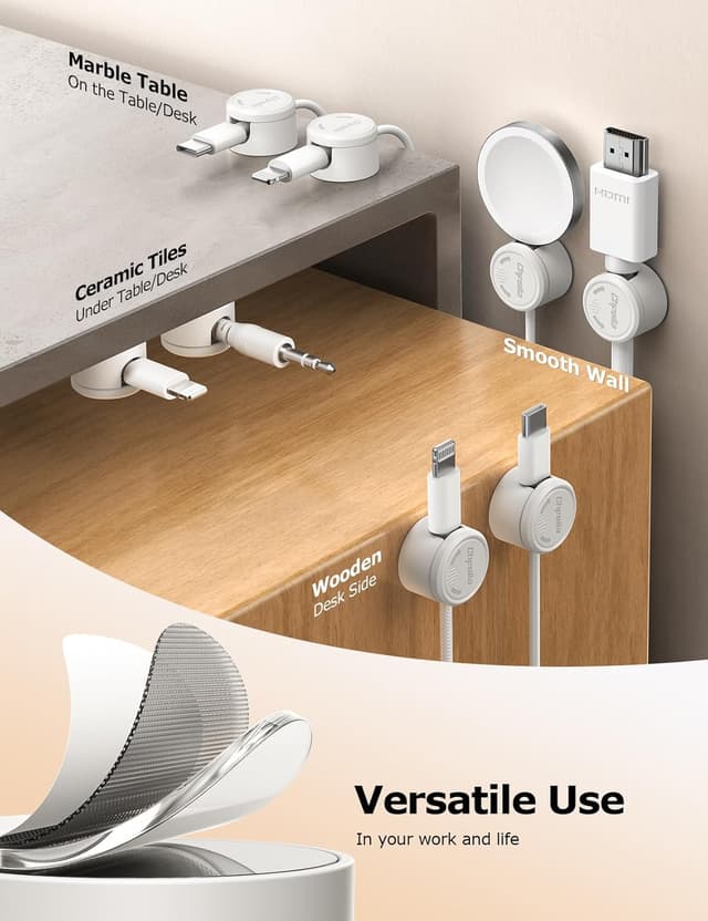 Thumbnail 6 de Chfeila 9 Pack Magnetic Cable Tidy Clips (360° rotating, twist-lock)