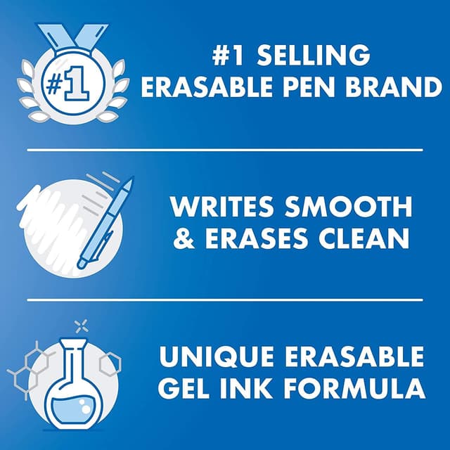 Detalle 2 de Pilot FriXion Erasable Gel Pens 0.7 mm, Pack of 10 ๐