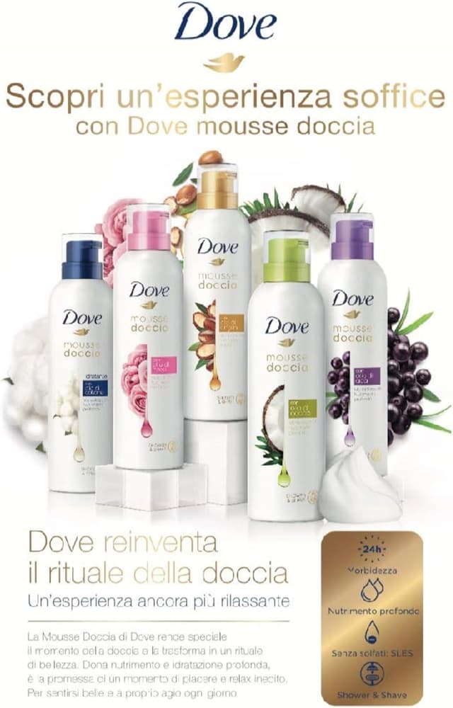 Thumbnail 5 de Dove Mousse Doccia Olio di Cocco 6×200 ml