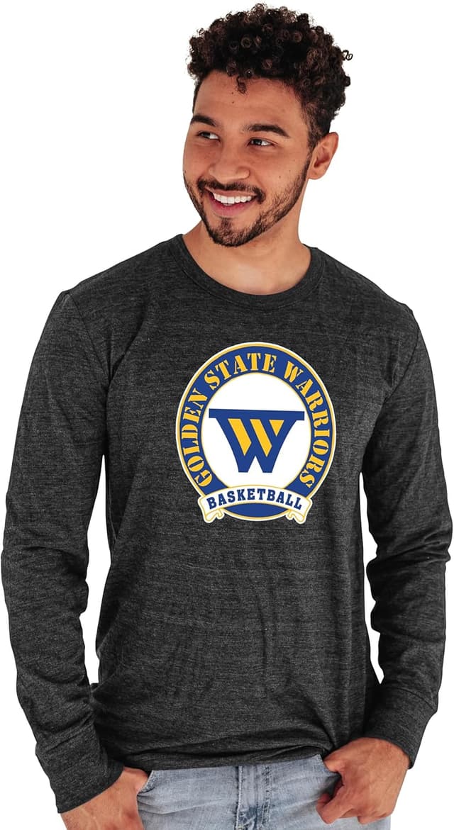 Detalle 2 de Blue 84 New York Knicks Tri-Blend Long Sleeve T-Shirt (Unisex) - Black