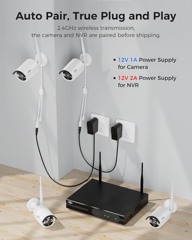 Detalle 2 de Hiseeu Pro 5MP 12-Pack WiFi Cameras