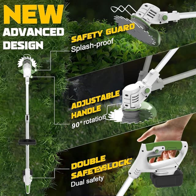 Detalle 2 de Metal Blade 21V Cordless Strimmer with 16 Blades and Pruning Shears (15cm cutting diameter)