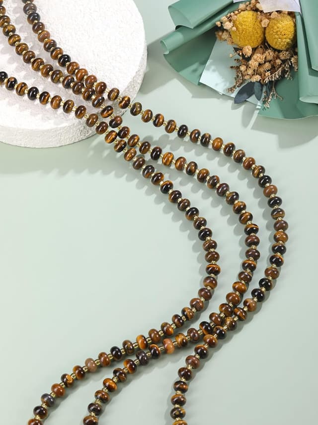 Thumbnail 3 de JSDDE Healing Crystal Tiger Eye Necklace 20.5in