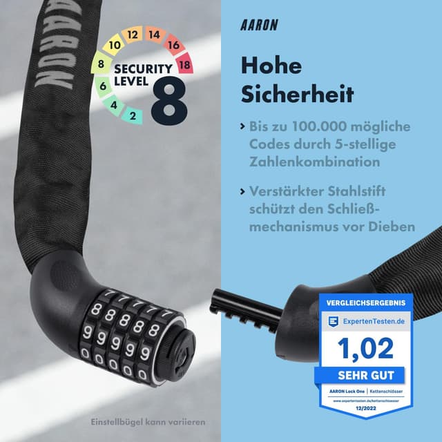 Detalle 2 de AARON Lock One Fahrradschloss 100 cm