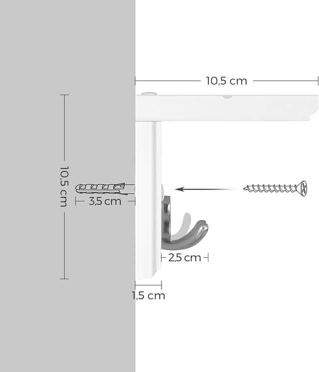 Thumbnail 5 de SONGMICS LHR42WT appendiabiti con mensola 25 kg