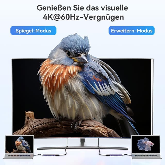 Detalle de MOKiN USB-C Hub 7-in-1 (HDMI 4K, 2× USB 3.0, SD/microSD, USB-C PD 100 W) für MacBook, iPad & Co. (lila)