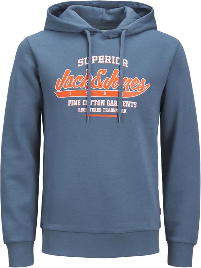 Detalle de Jack & Jones Jjelogo felpa con cappuccio per uomo (2 colori) per la stagione 25/26