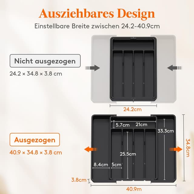 Thumbnail 3 de Lifewit Besteckkasten verstellbar 41 cm 🍽