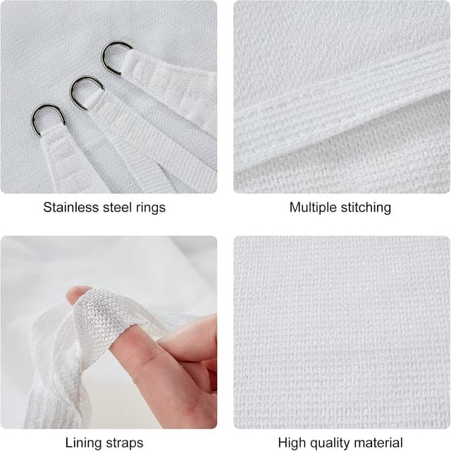 Thumbnail 3 de HAIKUS Sonnensegel 5x6 m rechteckig aus HDPE Premium (weiß) – wasserdurchlässiger Sonnenschutz für Garten, Balkon & Terrasse