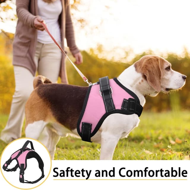 Detalle 2 de FYY Dog Harness No Pull M-Pink 46–58cm