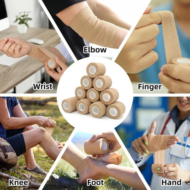 Detalle 2 de HONYAO self adhesive bandage 4.5m, 10 rolls