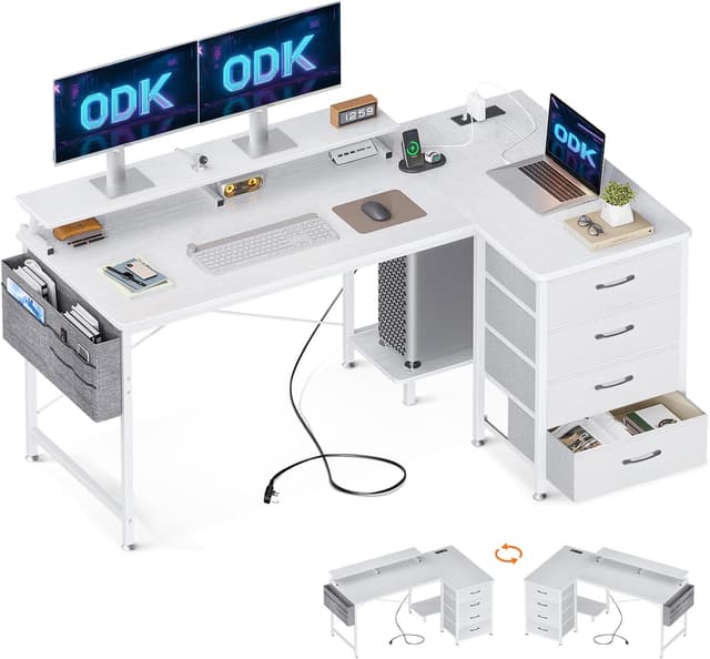 Detalle de ODK Corner Desk 140x80cm L-Shaped