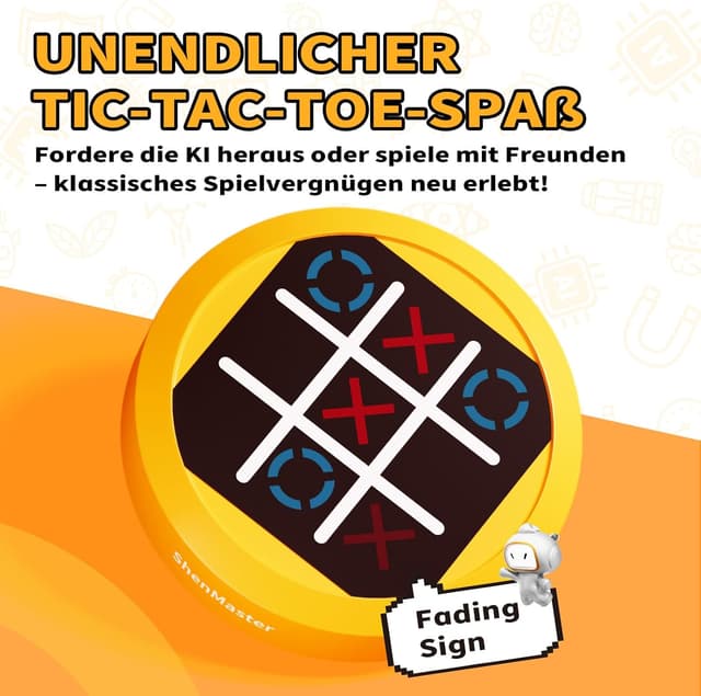 Detalle de Elektronisches Tic Tac Toe Spiel 4-in-1 Handheld‑Konsole – Reise‑Puzzlespiel mit Memory Flash & Maulwurf-Schlag
