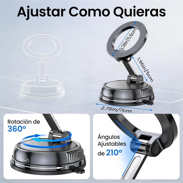 Thumbnail 6 de Soporte Movil Coche 360° 22 imanes