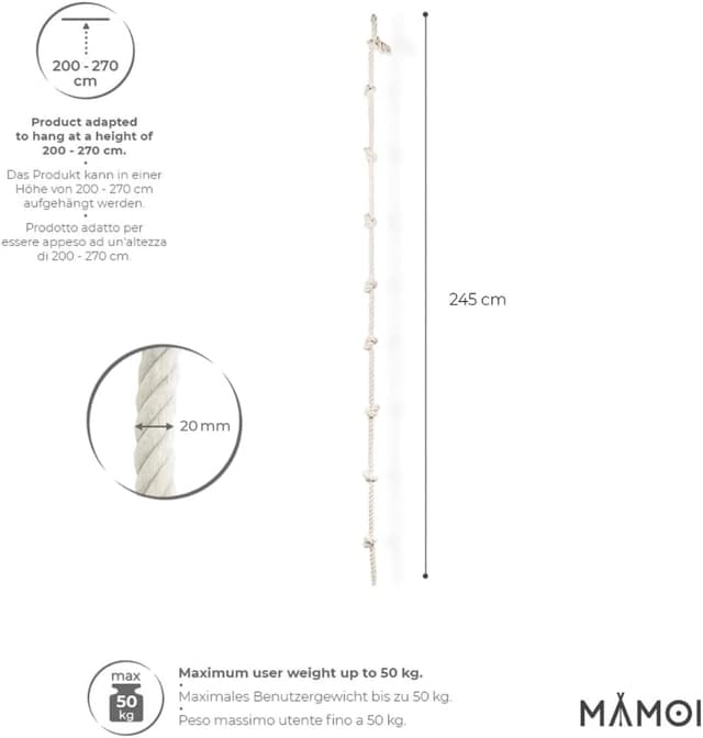 Thumbnail 2 de MAMOI Corda d'arrampicata per Bambini 460 cm