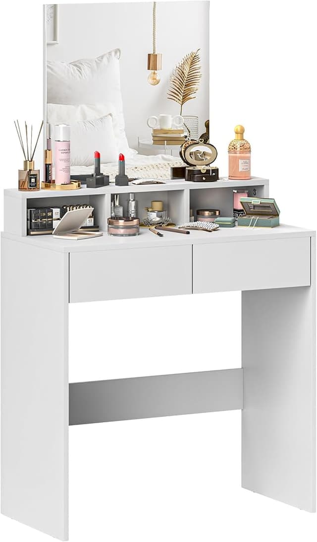 Detalle de HOMCOM Tocador de Maquillaje con Espejo y Cajones