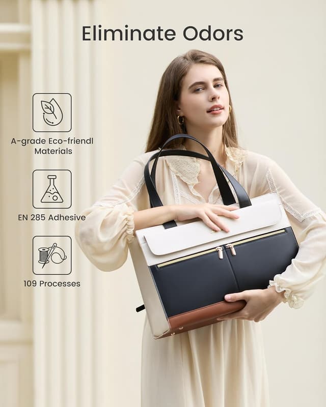 Detalle 2 de LOVEVOOK Laptoptasche für 15,6 Zoll (42×13×30 cm) – Damen Handtasche/Business-Tote mit abnehmbarer Clutch