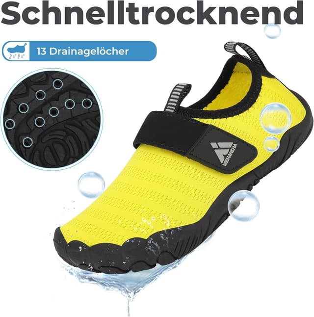 Detalle de Mishansha Kinder Badeschuhe mit Schnell-Trocknung, rutschfester Sohle (Gr. 24–35)