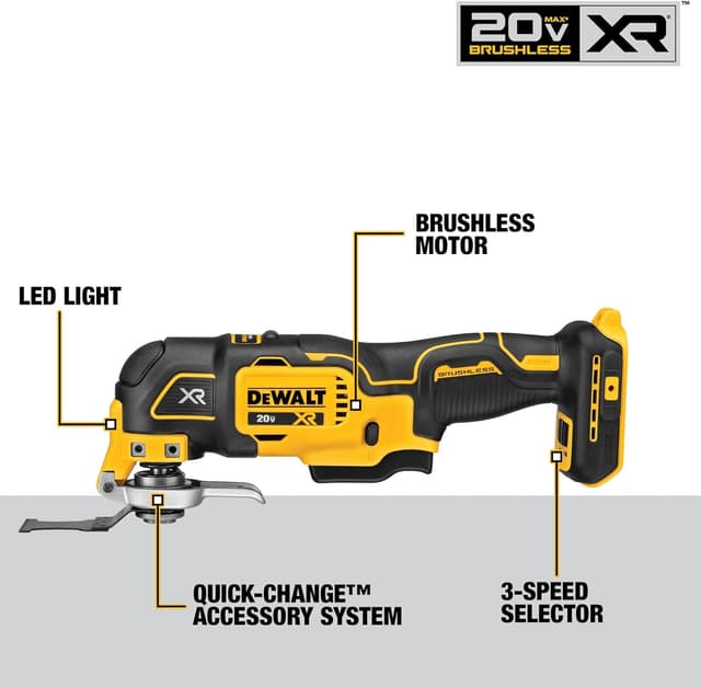Thumbnail 3 de DEWALT 20V MAX XR Oscillating Tool Kit with Blades, 3 Speed, 20,000 OPM ⚙