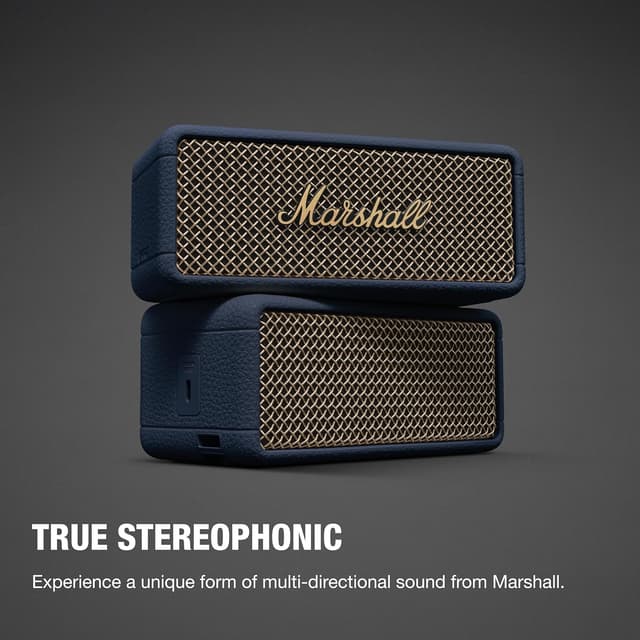 Detalle de Marshall Emberton III Portable Bluetooth Speaker (IP67, 32+ Hr Playtime) — Midnight Blue