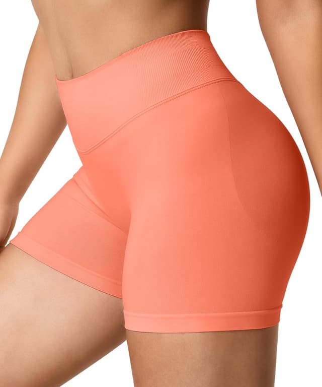 Detalle 1 de TAYOEA Damen Sportshorts mit Scrunch & Push-up-Effekt (nahtlos) – kurze Leggings für Gym, Yoga & Alltag