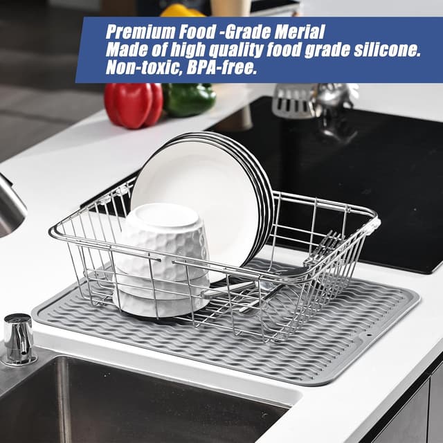 Detalle de KitchenRaku Abtropfmatte 30x40 cm aus Silikon