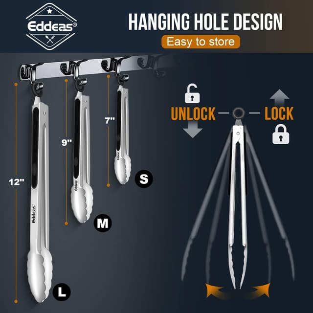 Thumbnail 5 de Eddeas Small Kitchen Tongs 7 inch 🍴