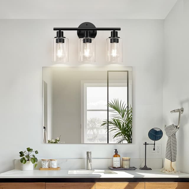 Thumbnail 5 de Zarbitta 3-Light Black Vanity Light 17.23