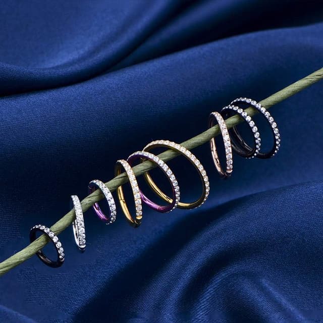 Thumbnail 4 de OUFER 18G/20G Piercing Helix Conch CZ acier