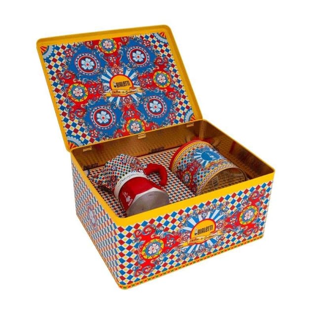 Detalle de Bialetti x Dolce&Gabbana Carretto Siciliano — cafetera italiana