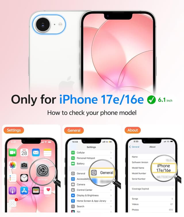 Detalle de FNTCASE iPhone 16e case (MagSafe compatible) — matte translucent protective cover, light pink