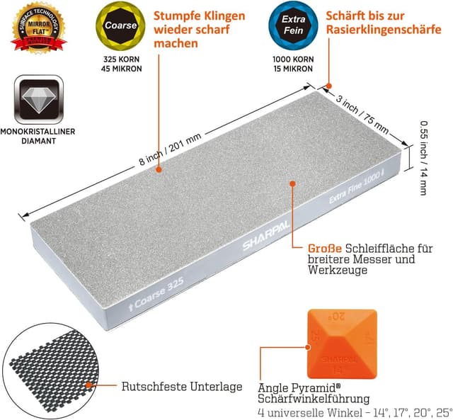 Detalle 2 de SHARPAL 168H Diamant Schleifstein 200 x 75