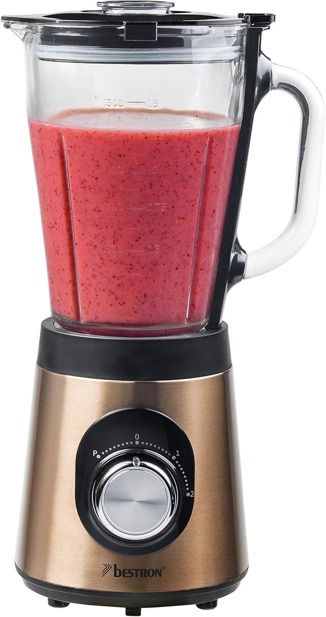 Detalle de Bestron Mixeur sur pied Copper Collection ABL500CO — 500 W, bol en verre 1,5 l, finition cuivre