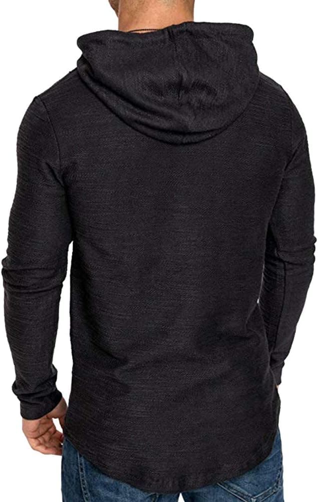Detalle de Lexiart Men’s Fashion Athletic Hoodie (Cotton-Blend Fleece Pullover) — Solid Color