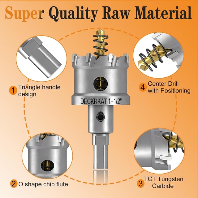Thumbnail 3 de TCT 9-Piece Hole Saw Set 1" Cutting Depth 🛠