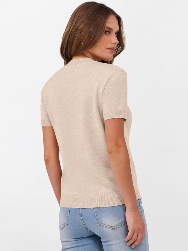 Thumbnail 4 de ANRABESS Womens Short Sleeve Wool Blend Sweater 2026