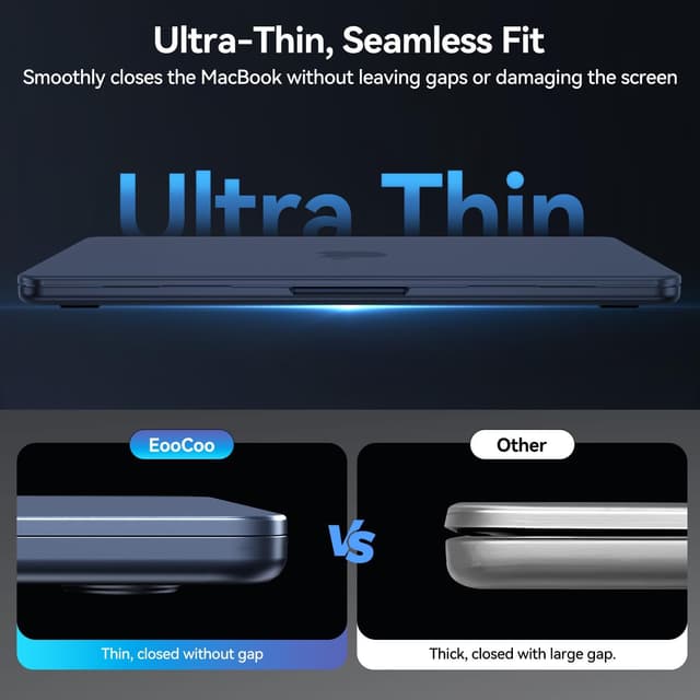 Detalle de EooCoo ultra-thin matte hard shell case for MacBook Air 13 inch (A2681/A3113/A3240/A3449)