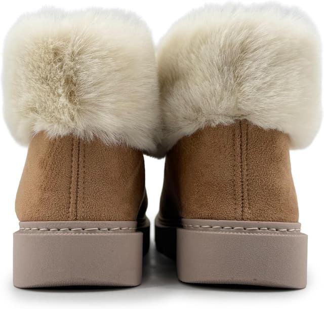 Detalle 2 de JOMIX Bottines hiver femme fourrées à col fausse fourrure – semelle épaisse antidérapante