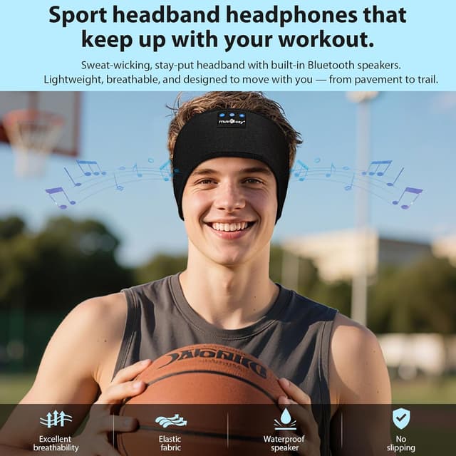 Detalle 2 de MUSICOZY Sleep Headphones 14H wireless headband