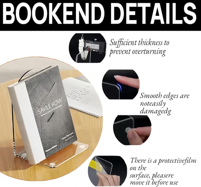 Detalle de Deefongo acrylic bookends set of 6