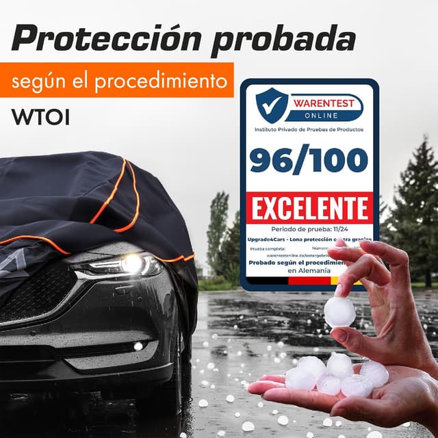 Thumbnail 1 de Upgrade4cars Funda Coche Exterior Anti-Granizo 480×195×150 cm