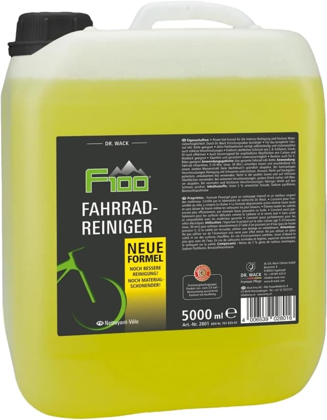 Detalle de DR. WACK F100 Fahrradreiniger (5.000 ml) – säurefreier Reinigungs-Spray für das gesamte Rad
