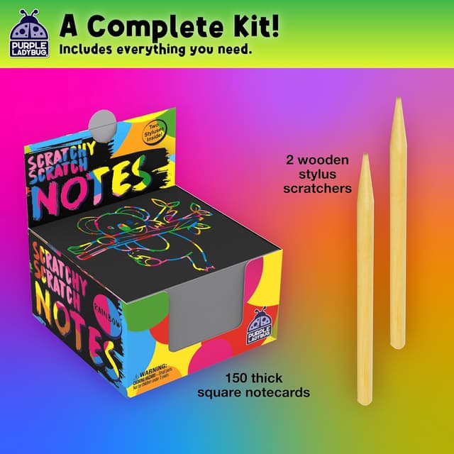 Thumbnail 2 de Scratch Art Mini Notes 150 Pack ๐จ